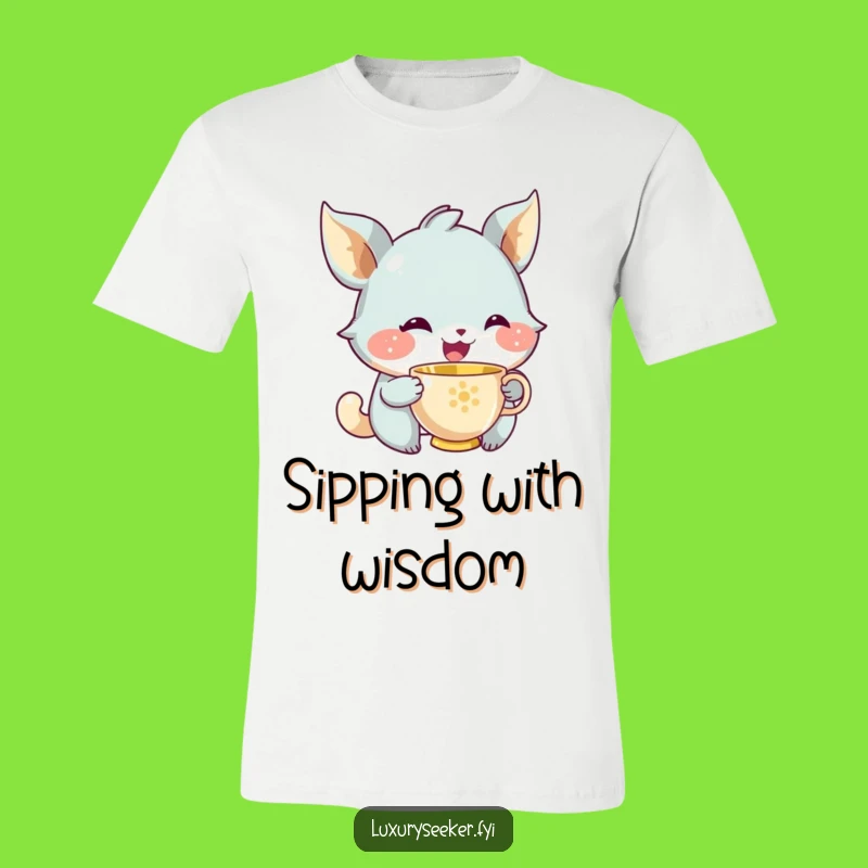 Funny Tea Sipping Creature T-Shirt: Hilarious Gift for Joyful Relaxers