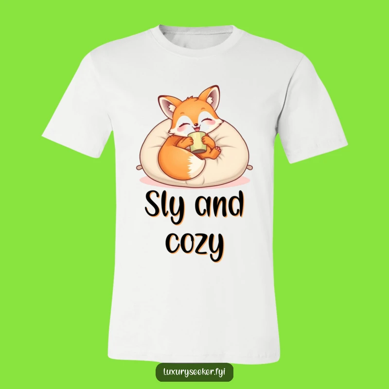 Funny Cozy Fox Lounge T-Shirt: Plush Pillow Comfort for Ultimate Relaxed Fun