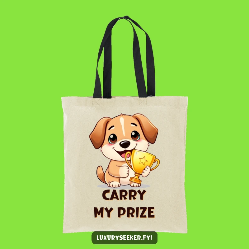 Funny Proud Dog Trophy Tote Bag: Champion Canine Style for Everyday Wins