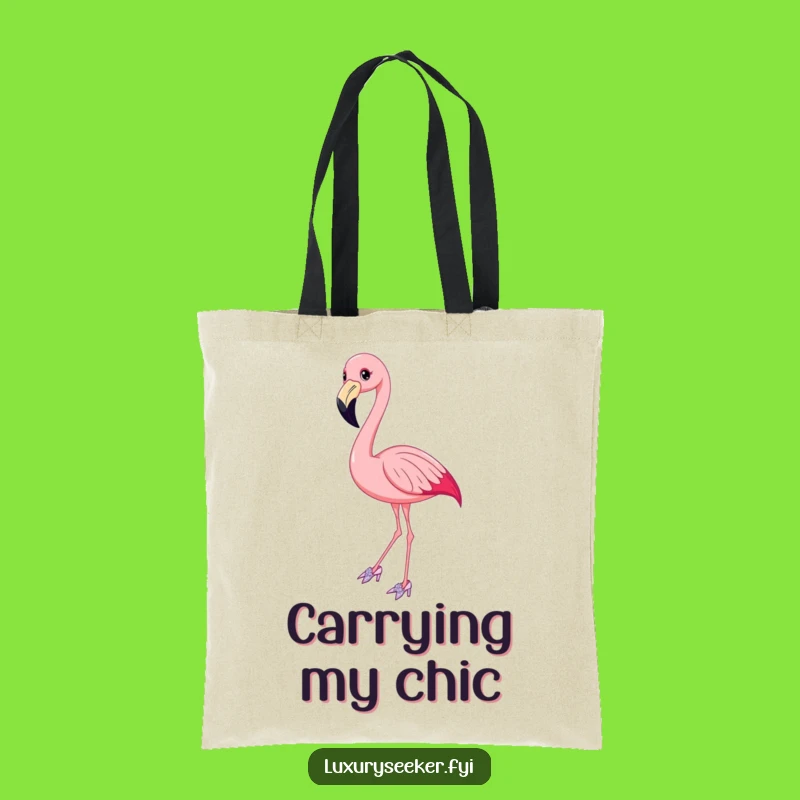 Funny Flamingo Sparkly Shoes Tote Bag - Carry Your Glamour Everywhere!