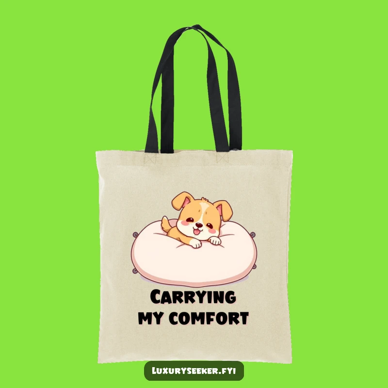 Funny Dog Pillow Tote Bag: Cheerful Canine Carryall for Daily Errands!
