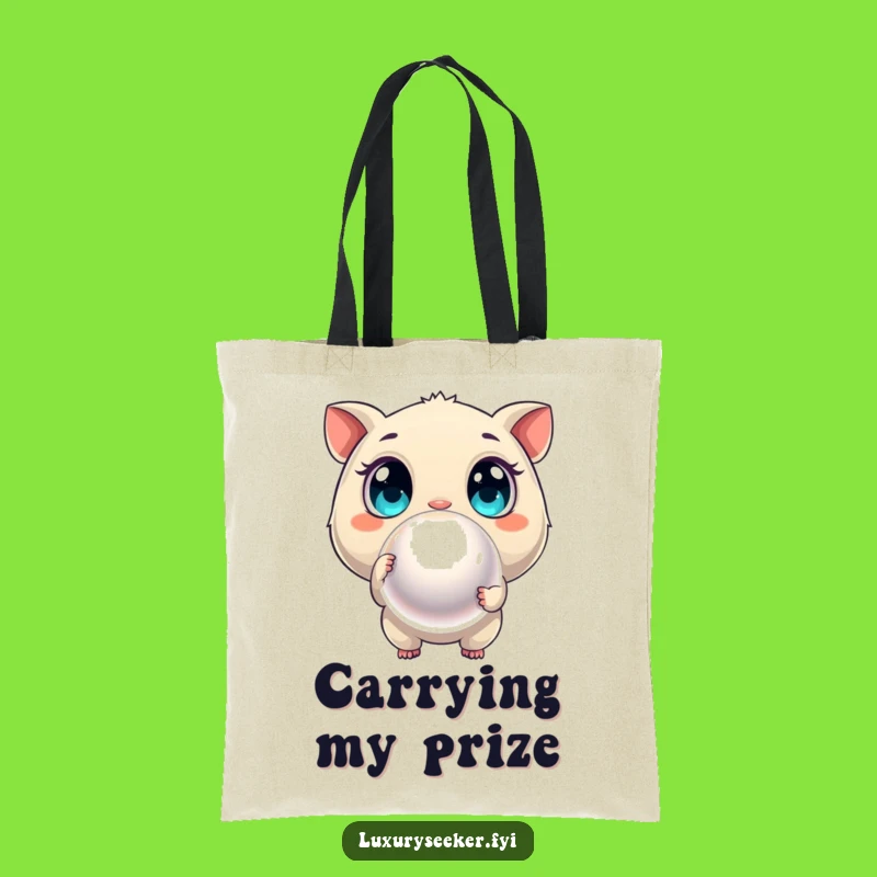 Funny Treasure Hunter Tote Bag: Creature's Pearl Find, Practical Funny Gift