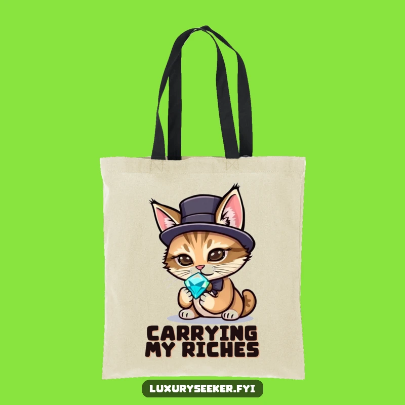 Funny Sophisticated Cat Tote Bag – Chic & Hilarious Gemstone Accessory
