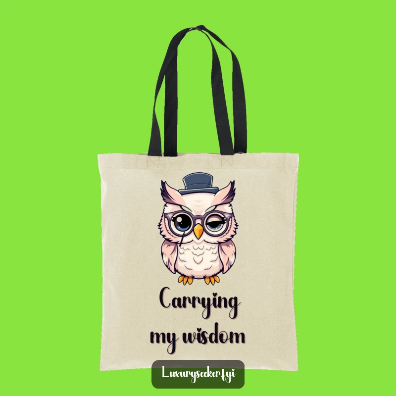 Funny Dapper Owl Tote Bag: Hilarious Carryall for Sophistication and Wit