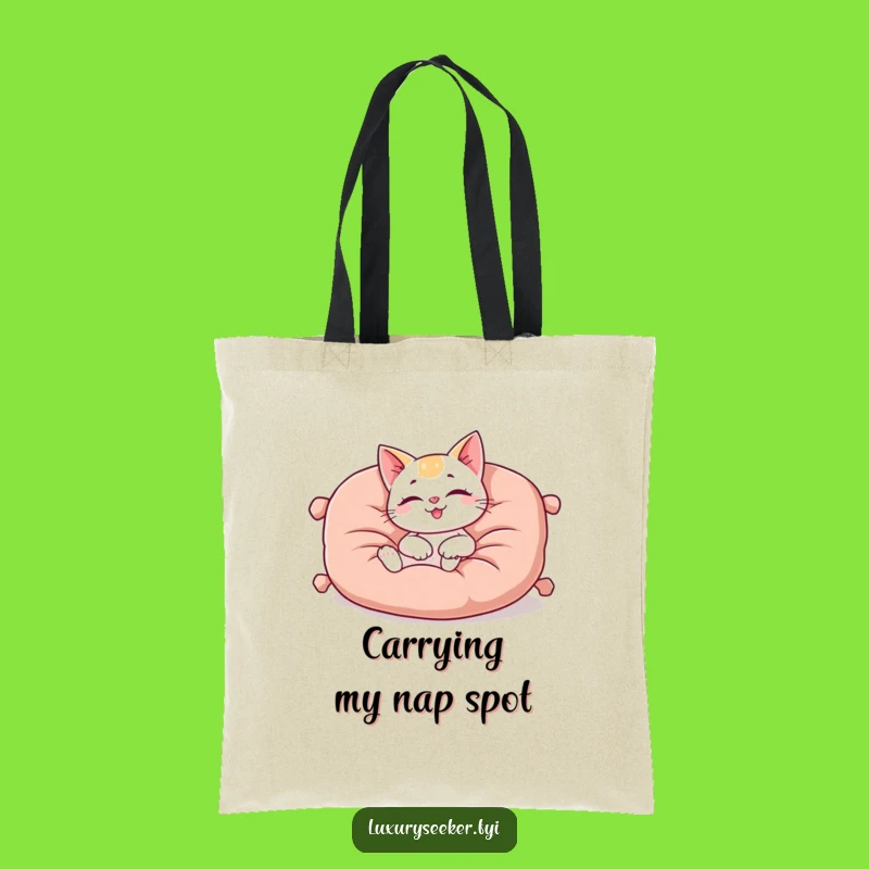 Funny Cat Cushion Tote Bag: Carry Your Comfort with Feline Flair!