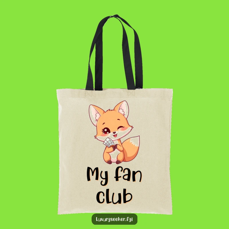 Funny Happy Fox Fan Tote Bag – Chic & Playful Accessory