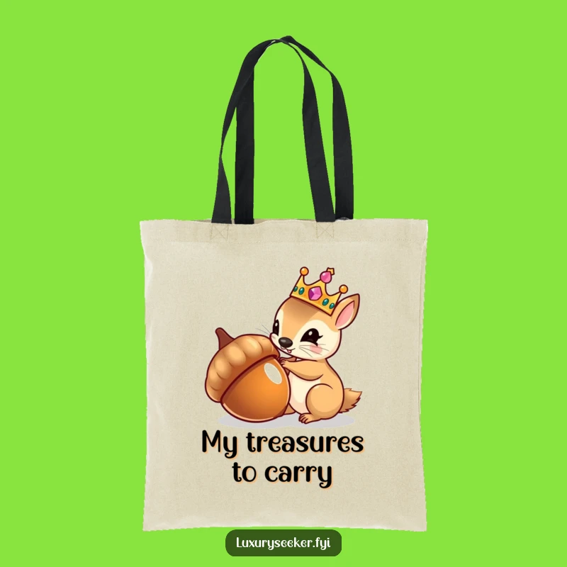 Funny Royal Squirrel Tote Bag: Majestic Accessory for Vain Shoppers