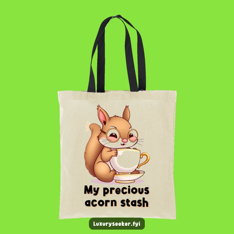 Funny Squirrel Tea Time Tote Bag: Dapper Style, Chic Humorous Accessory Gift!